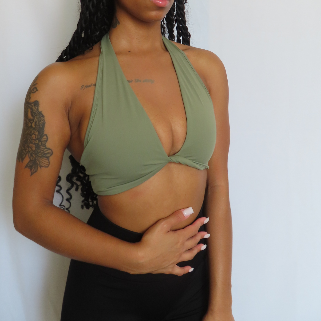 Olive Green Twist top