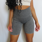 Charcoal High Waist Shorts